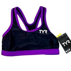 TYR Competitor Womens RacerBack Tri Bra Top - Black Purple - Size XS - $45